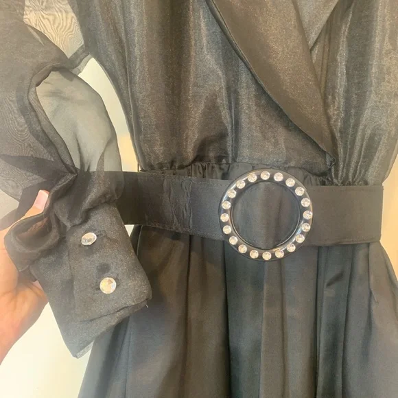 Vintage 80s/90s black puffy sleeve princess dress - Picture 4 of 5